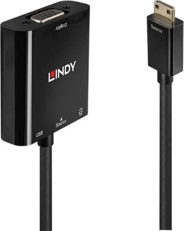 Lindy Konverter Mini HDMI auf VGA & Audio 1080p ohne Scaling tīkla iekārta