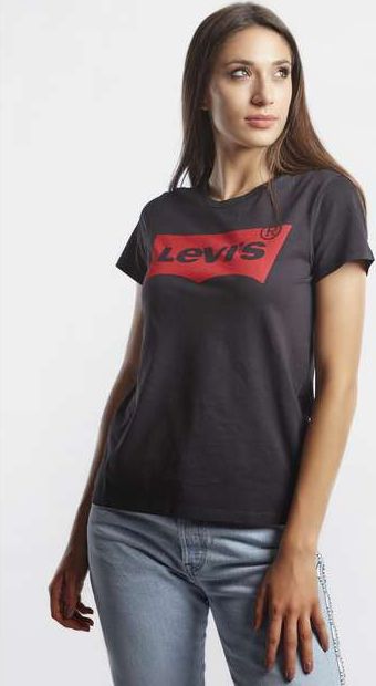 Levi`s THE PERFECT GRAPHIC TEE 0201 LARGE BATWING BLACK - XS - damskie - czarny 17369-0201 (5400537012623)