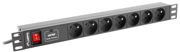 Surge protector Rack PDU 1U 7x PL 2m 16A black elektrības pagarinātājs