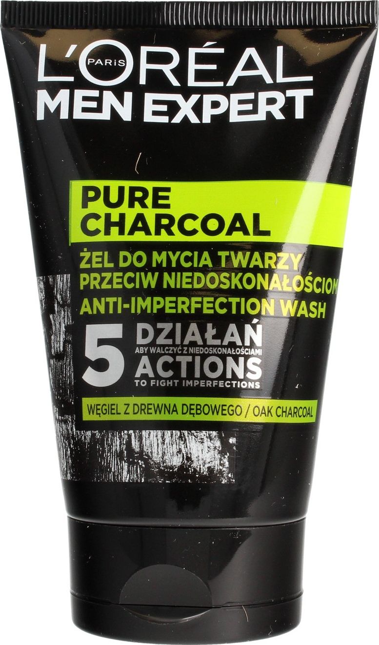 L'Oreal Paris Zel do mycia twarzy Men Expert Pure Charcoal 100ml 3600523708086 (3600523708086) kosmētika ķermenim