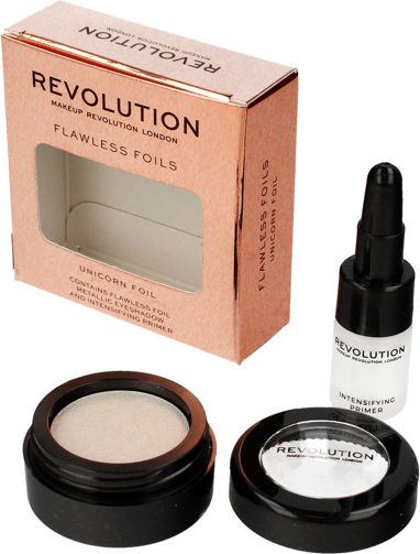 Makeup Revolution Flawless Foils Metaliczny cien do powiek + baza Unicorn Foil 731166 (5057566021166) ēnas