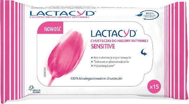 Lactacyd Sensitive Chusteczki do higieny intymnej 1op.-15szt 673577 (5391520943577) kosmētika ķermenim