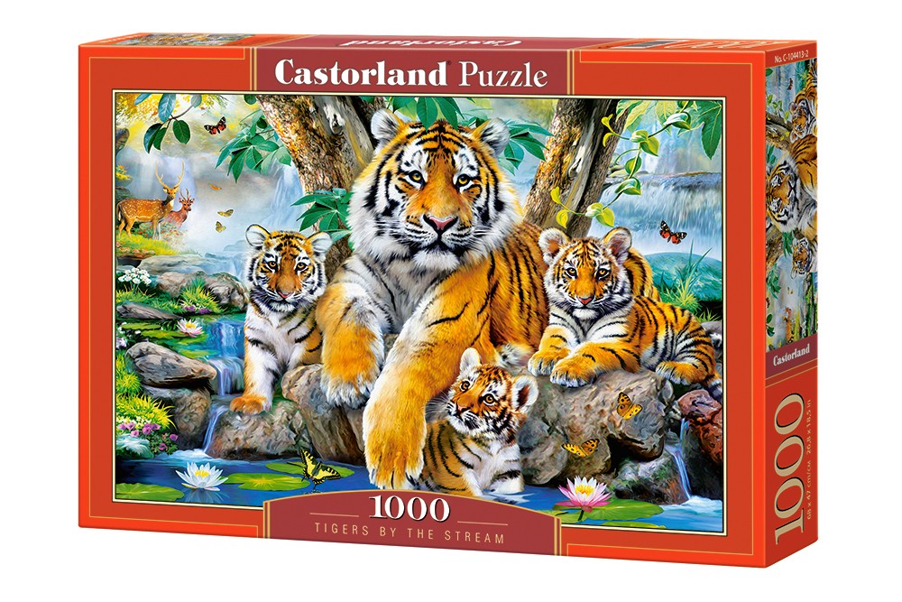 Castor Puzzle 1000 elements Tigers by the stream puzle, puzzle