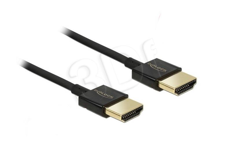 HDMI Kabel Delock Ethernet A -> A St/St 1.50m 3D 4K slim kabelis video, audio