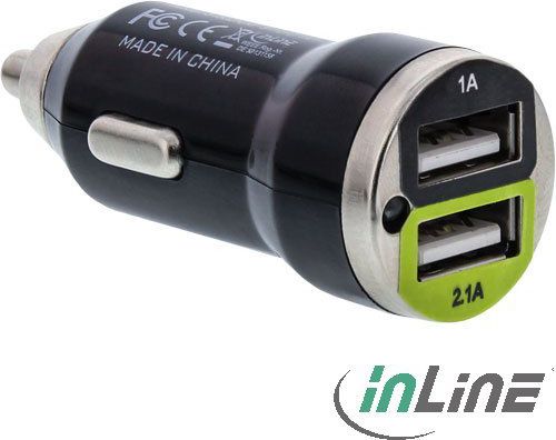 Ladowarka InLine USB Dual + 1m spiralny kabel (31502C) iekārtas lādētājs