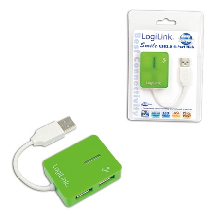 LOGILINK - Hub USB 2.0 ''smile'' green USB centrmezgli