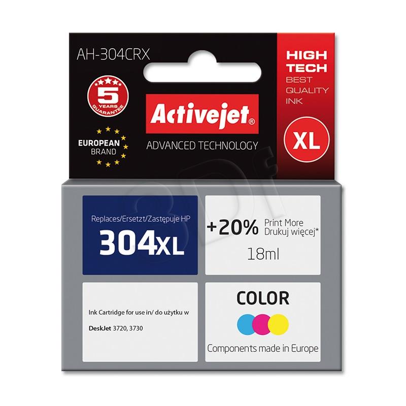 Ink Activejet AH-304CRX (for printer Hewlett Packard  compatible replacement HP 304XL N9K08AE premium 18m Trichromatic) kārtridžs