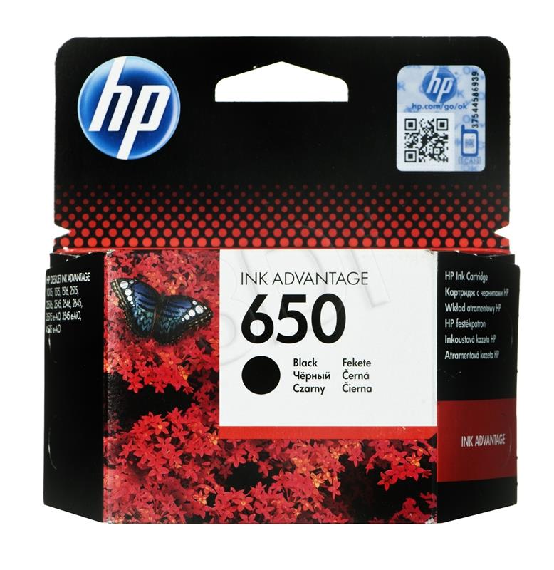 HP 650 Black Original Ink Advantage Cartridge (360 pages) kārtridžs