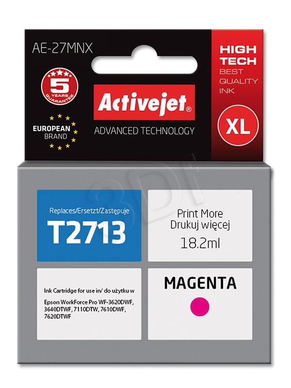 Activejet AE-27MNX (replacement Epson 27XL T2713; Supreme; 18 ml; Magenta)