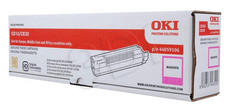 Toner OKI magenta | 8000pgs | C810/C830 toneris