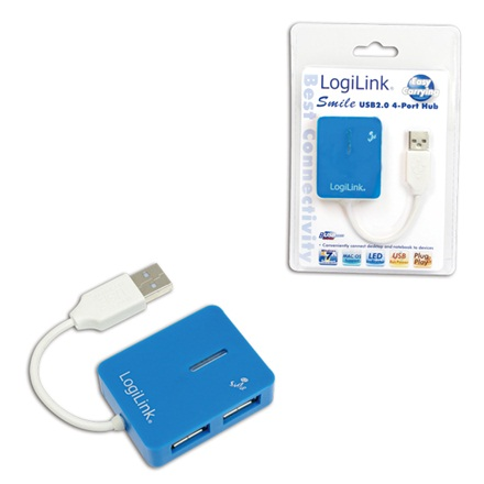 LOGILINK - Hub USB 2.0 ''smile'' blue USB centrmezgli