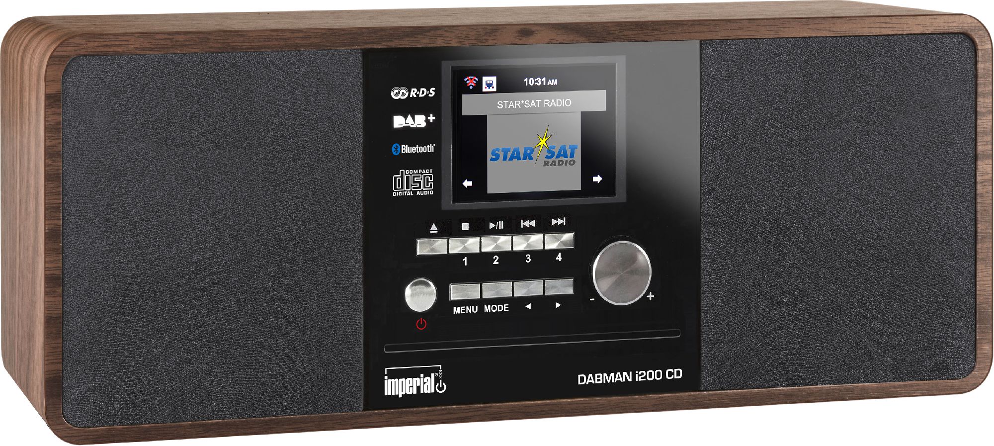 Imperial DABMAN i200 CD wood radio, radiopulksteņi