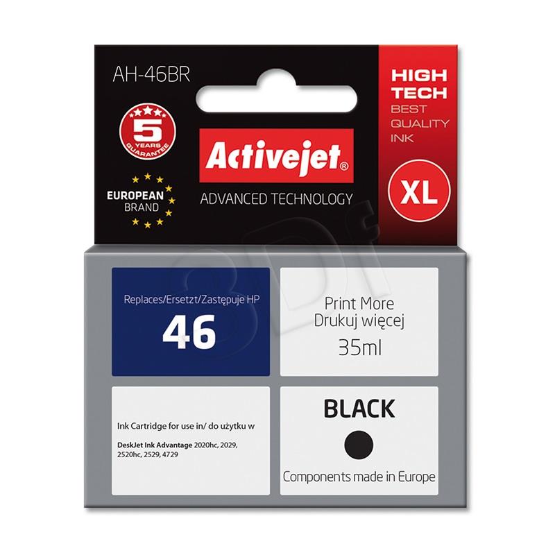 Ink Activejet AH-46BR (for printer Hewlett Packard  compatible replacement HP 46 CZ637AE premium 35m black) kārtridžs