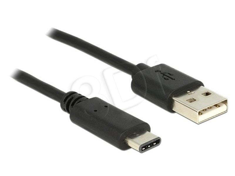 Delock Cable USB Type-C 2.0 male > USB 2.0 type-A male 1 m black USB kabelis