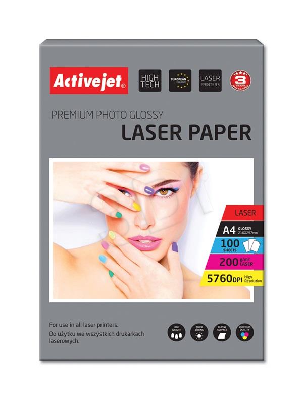 ActiveJet AP4-200G100L photo paper glossy A4 Supreme (for use in laser printers) foto papīrs