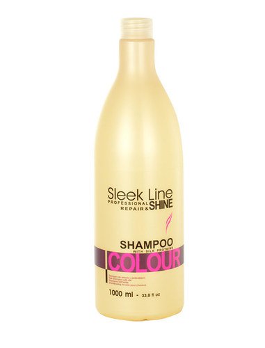 Stapiz Sleek Line Color Shampoo Shampoo with silk for colored hair 1000ml Matu šampūns