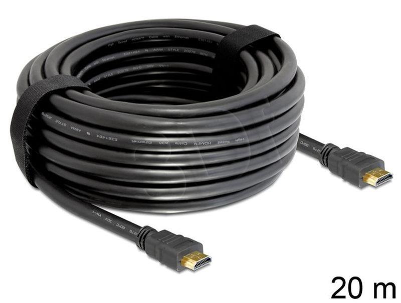Delock Cable High Speed HDMI with Ethernet - HDMI A male > HDMI A male 20 m kabelis video, audio