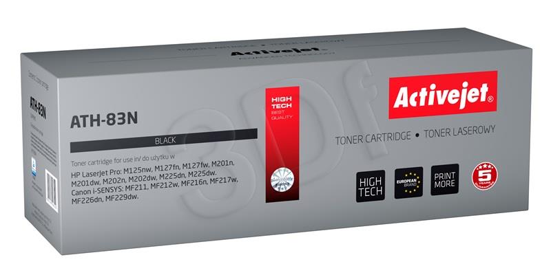 Activejet ATH-83N toner for HP printer; HP 83A CF283A, Canon CRG-737 replacement; Supreme; 1500 pages; black toneris