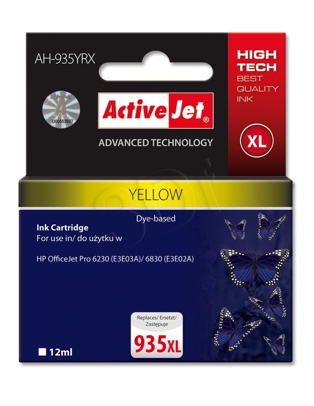 Ink Activejet AH-935YRX (for printer Hewlett Packard  compatible replacement 935XL C2P26AE premium 12m yellow Chip) kārtridžs