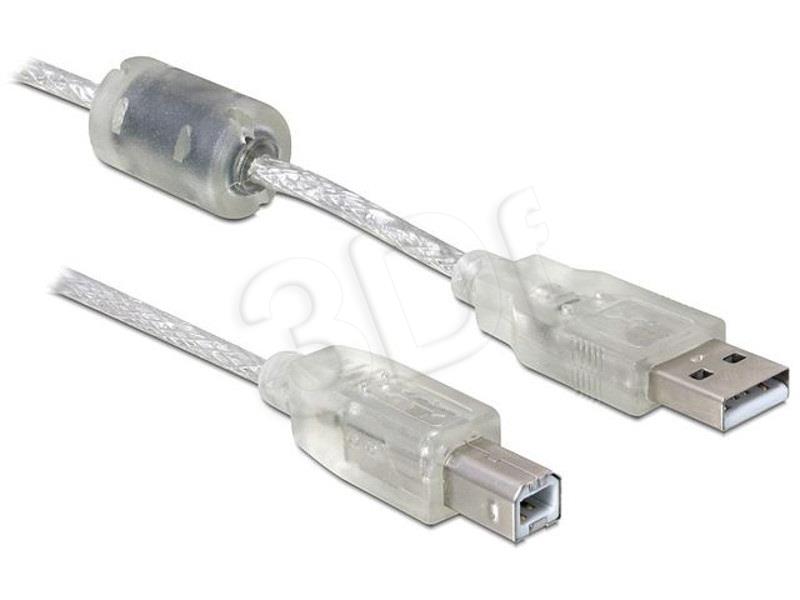 Delock USB cable AM-BM 2.0 with ferrite core, 0.5m USB kabelis