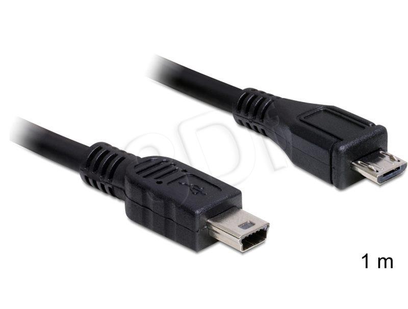 Delock Cable USB 2.0 micro-B male > USB mini male 1 m USB kabelis