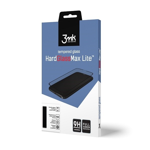 HardGlass Max Lite Samsung A202 A20e black FullScreen Glass 9H aizsardzība ekrānam mobilajiem telefoniem