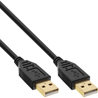 Kabel USB InLine USB A -> USB A (M/M) Black 2m (34318S) USB kabelis