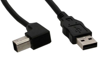 Kabel USB InLine USB-B 0.5m katowy, Black (34505U) USB kabelis