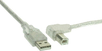 Kabel USB InLine USB-B 2m katowy, Przezroczysty (34520R) USB kabelis