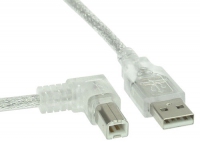 Kabel USB InLine USB-B 0.5m katowy, Przezroczysty (34517L) USB kabelis