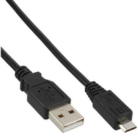 Kabel USB InLine microUSB 2m Black (31720P) USB kabelis