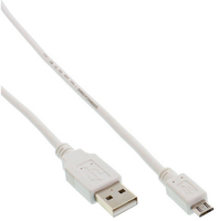 Kabel USB InLine microUSB 2m Balts (31720W) USB kabelis