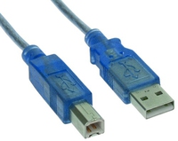 Kabel USB InLine USB-B 3m Niebiesko-przezroczysty (34535B) kabelis video, audio