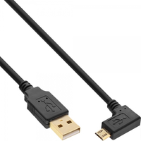 Kabel USB InLine Micro USB 2.0 USB Type A na Micro-B katowy black 1.5m (31715T) USB kabelis