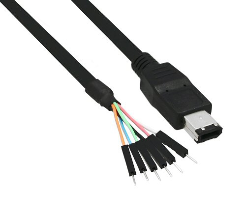 InLine FireWire adapter cable 6pol / St. - PF6 / Bu. 0.4 m black (34440A) kabelis datoram