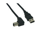 Kabel USB InLine USB-B 1m katowy, Black (34510U) USB kabelis