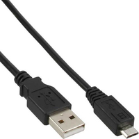 Kabel USB InLine microUSB 0.5m Black (31705Q) USB kabelis