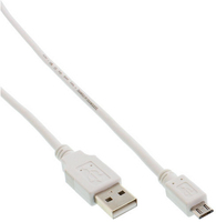 Kabel USB InLine microUSB 5m Balts (31750W) USB kabelis