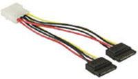 InLine 4-Pol Molex Strom Y-Kabel an 2x SATA-Strom - 0,15m kabelis datoram