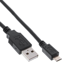 Kabel USB InLine microUSB 1m Black (31710Q) USB kabelis