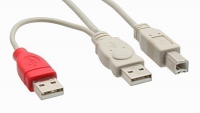 Kabel USB InLine 2x USB-A na 1x USB-B 1m (34510X) USB kabelis