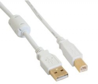 Kabel USB InLine Ferrytowy USB A/B, 2m, White (34518W) USB kabelis