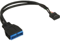  InLine Wewnetrzny USB 2.0/USB 3.0, 0.3m, Black (33449M) USB kabelis