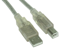 Kabel USB InLine USB A/B, 3m, Przezroczysty (34535T) USB kabelis