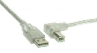 Kabel USB InLine USB-B 3m katowy, Przezroczysty (34521R) USB kabelis