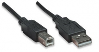 USB Cabel Manhattan A -> B St/St  5.00m black USB kabelis