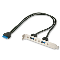 USB 3.0 Slotblech-Adapter  2xUSB 3.0 Typ A an 20 pol. IDC adapteris