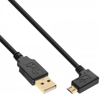 Kabel USB InLine Micro USB 2.0 USB Type A na Micro-B katowy black 0.5m (31705T) USB kabelis