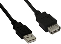 Kabel USB InLine Typ A meski - zenski black 1.8m  for drukarki / skanera (34618B) USB kabelis