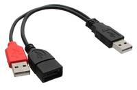 Kabel USB InLine Rozgaleznik 2x USB-A M/F 0.2m (34510Z) USB kabelis